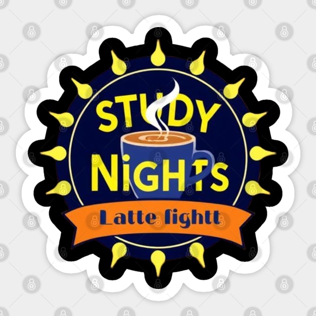 Study Nights Latte Lights books coffee Sticker by SR8891